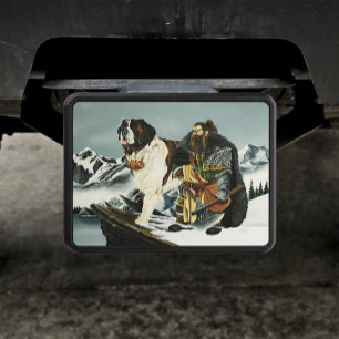 Saint Bernard Dog Dwarf Fantasy Trailer Hitch Cover