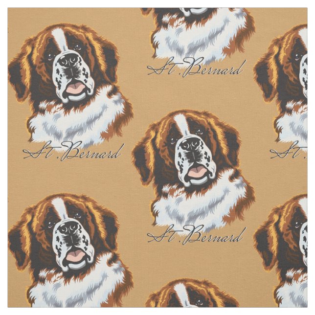 saint bernard dog fabric (Swatch)