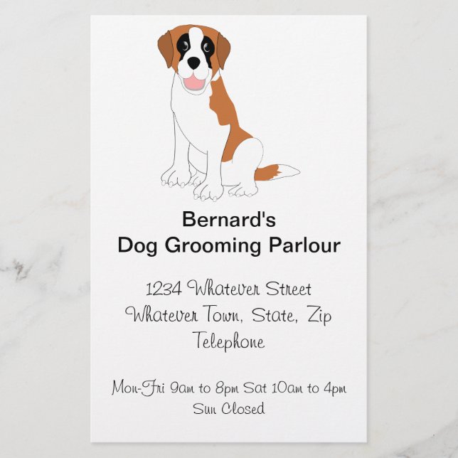 Saint Bernard Dog Grooming Parlour Flyer (Front)