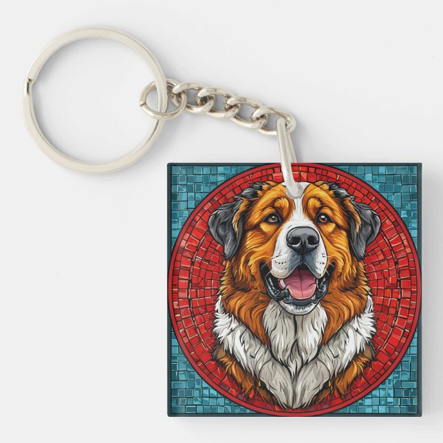 Saint Bernard dog Keychain (Front)
