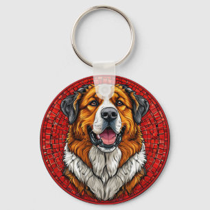 Saint Bernard dog Keychain