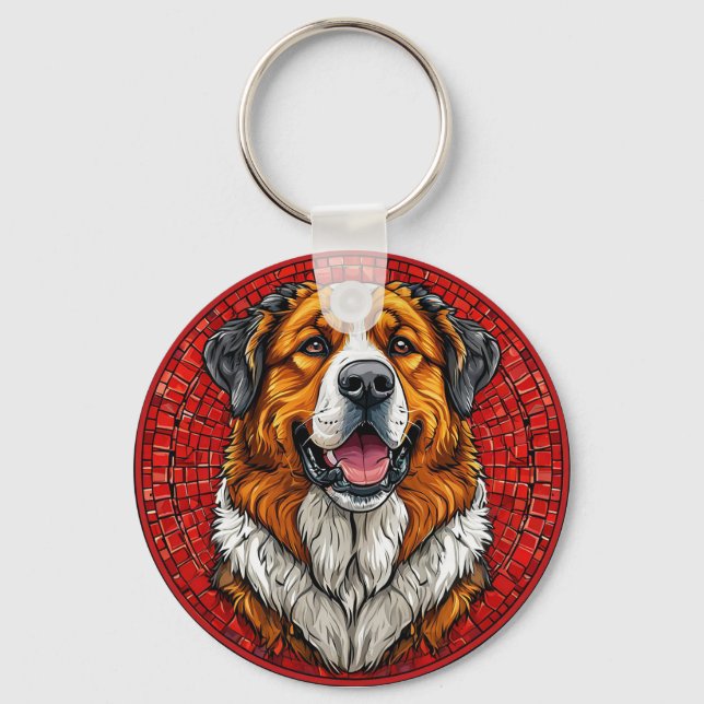 Saint Bernard dog Keychain (Front)