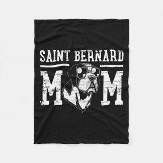 Saint Bernard Dog Mom Mama Gift Fleece Blanket