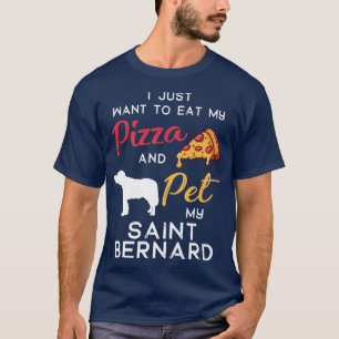 Saint Bernard Dog Pizza Lover Owner Christmas Birt T-Shirt