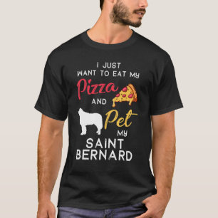Saint Bernard Dog Pizza Owner Christmas Birthday T-Shirt