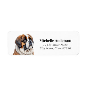 Saint Bernard Dog Return Address Labels
