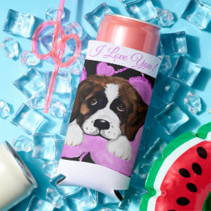 SAINT BERNARD DOG SELTZER CAN COOLER