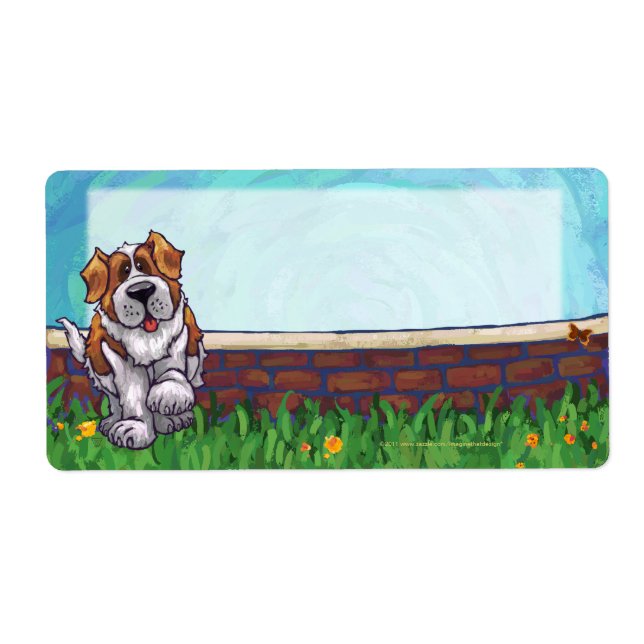 Saint Bernard Dog Shipping Labels (Front)