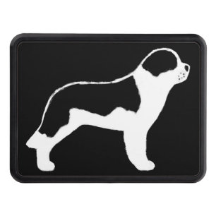 Saint Bernard Dog Silhouette Trailer Hitch Cover