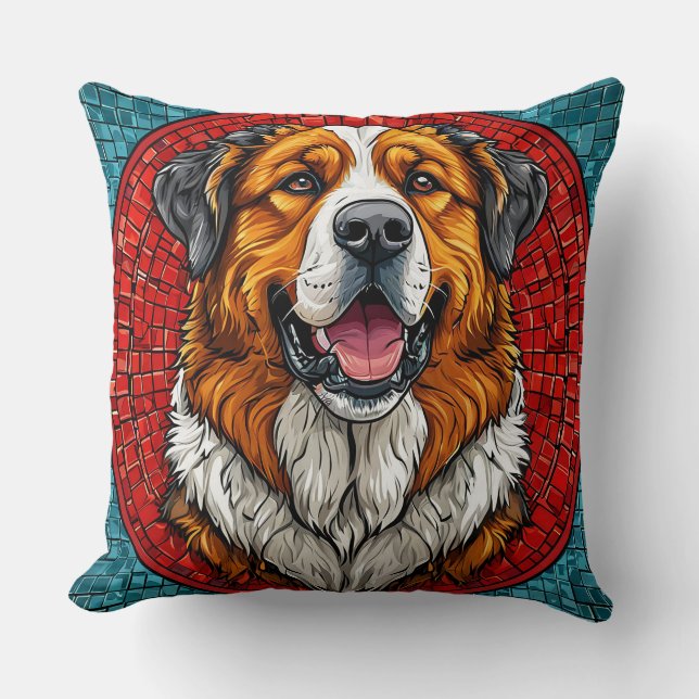 Saint Bernard dog Throw Pillow (Front)
