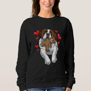 Saint Bernard Dog With Hearts Sweatshirt
