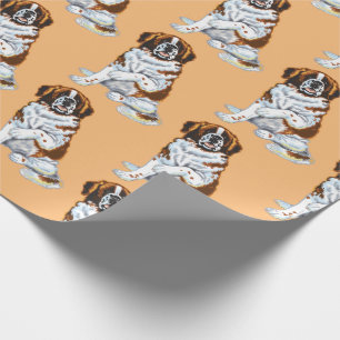 saint bernard dog wrapping paper