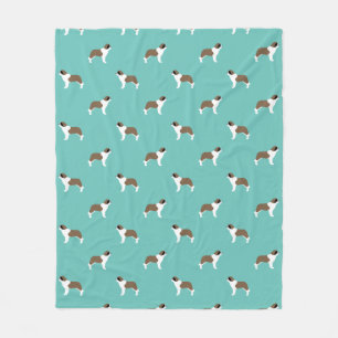 Saint Bernard Dogs Pattern Teal Fleece Blanket