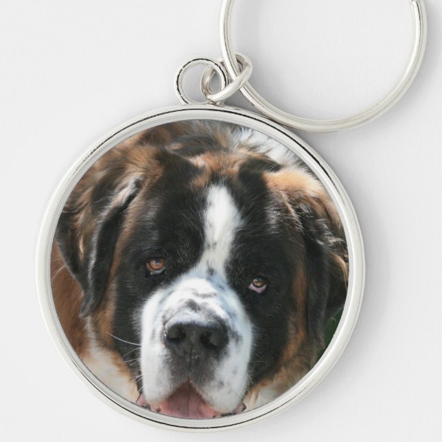 Saint Bernard Face Large Premium Keychain (Front)