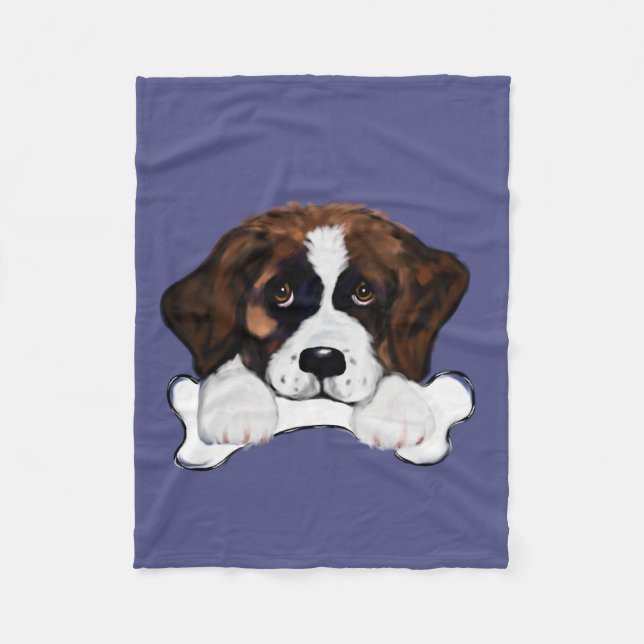 Saint Bernard  Fleece Blanket (Front)