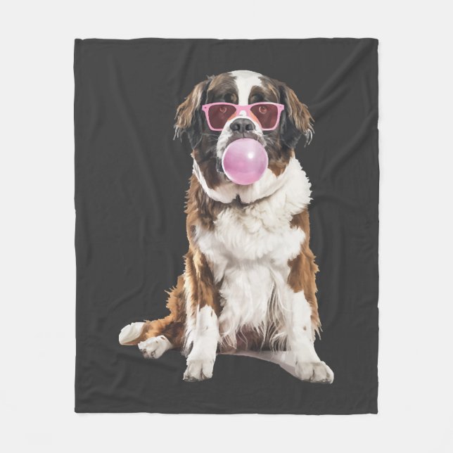 Saint Bernard Fleece Blanket (Front)