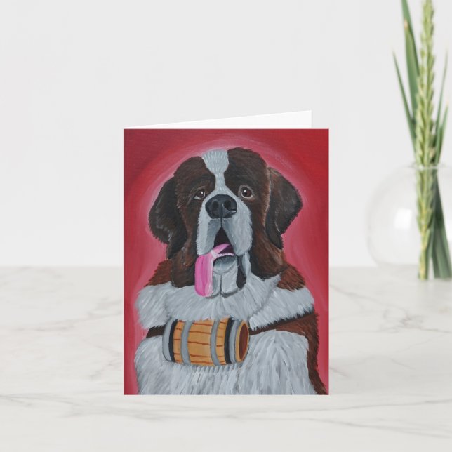 Saint Bernard Folded Greeting Card (Front)