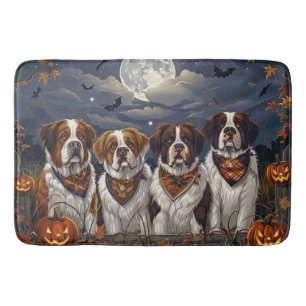 Saint Bernard Halloween Spooky Bath Mat