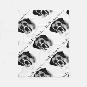 Saint Bernard Happy Face Fleece Blanket