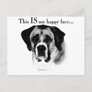 Saint Bernard Happy Face Postcard
