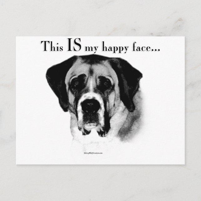 Saint Bernard Happy Face Postcard (Front)
