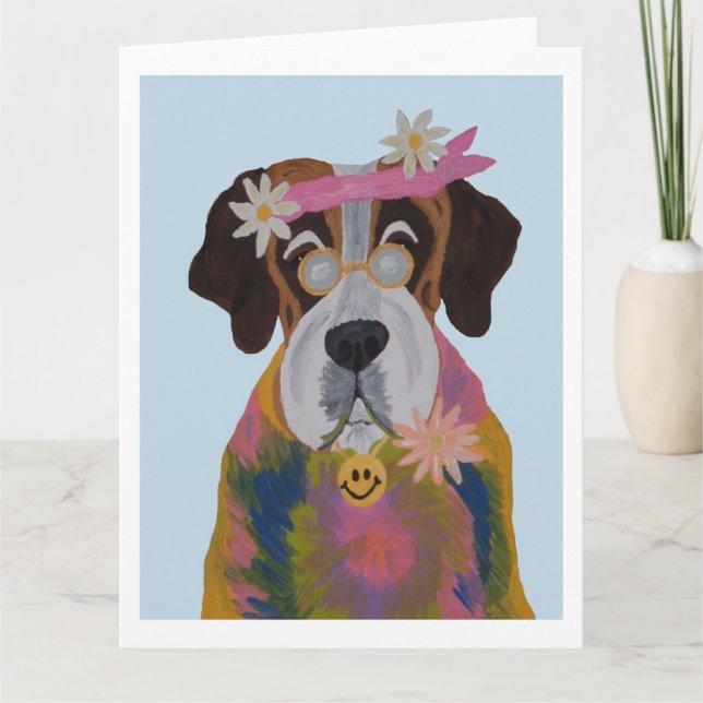 Saint Bernard Hippie Card (Front)