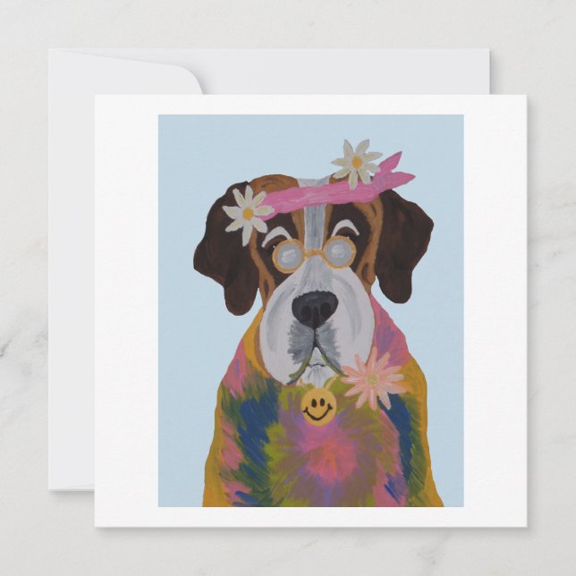 Saint Bernard Hippie Card (Front)
