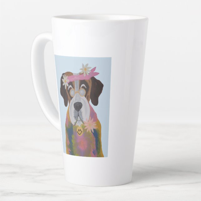 Saint Bernard Hippie Latte Mug (Left Angle)