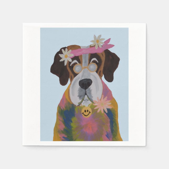 Saint Bernard Hippie Napkin (Front)