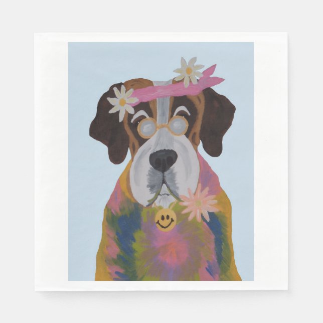 Saint Bernard Hippie Napkin (Front)
