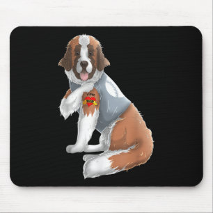 Saint Bernard I Love Mom Tattoo Dog Shirt Funny Mo Mouse Pad