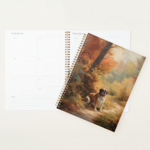 Saint Bernard in Autumn Leaves Fall Inspire Planner