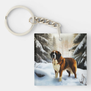 Saint Bernard Laisser Neige Noël
