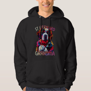 Saint Bernard Lovers Heart Pop Art Womens St Berna Hoodie