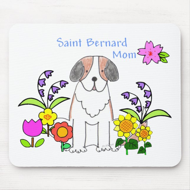 Saint Bernard Mom Mousepad (Front)
