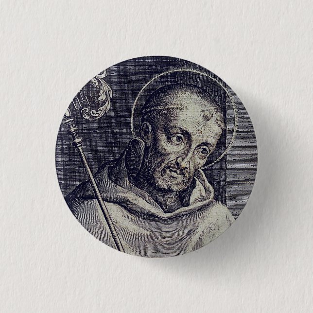 Saint Bernard of Clairvaux Mellifluous Doctor Art 1 Inch Round Button (Front)