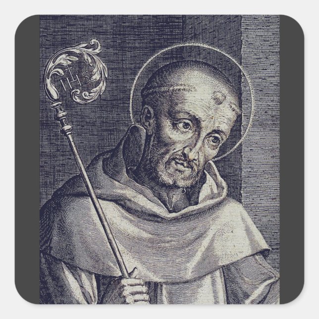 Saint Bernard of Clairvaux Square Sticker (Front)