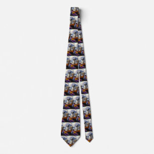 Saint Bernard on a Paddle: A Scenic Adventure Tie