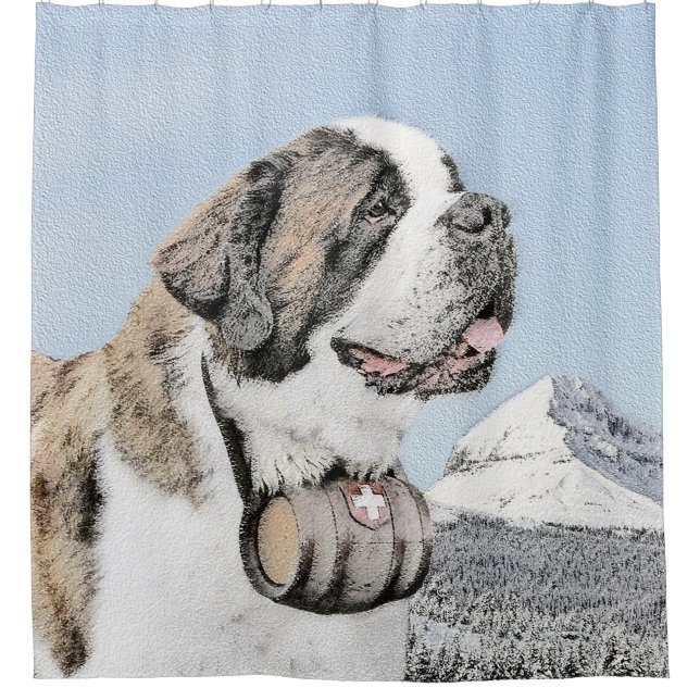 Saint Bernard Painting - Cute Original Dog Art (Front)