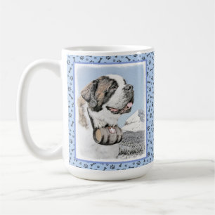 Saint Bernard Painting - Cute Original Dog Art Coffee Mug