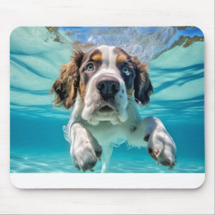 Saint Bernard Pet Dog Animal Fun Playing Mouse Pad