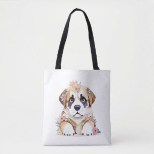 Saint Bernard Playful Adorable Fun Animal Colourfu Tote Bag