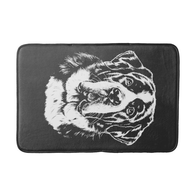Saint Bernard Portrait  Minimalist Apparel Bath Mat (Front)