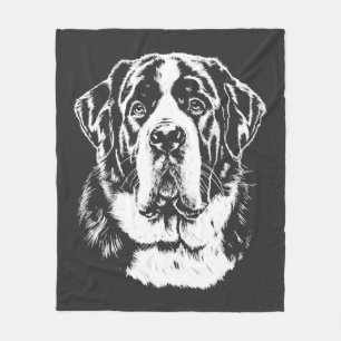 Saint Bernard Portrait  Minimalist Apparel Fleece Blanket