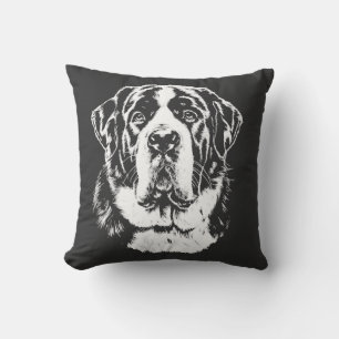 Saint Bernard Portrait Minimalist Apparel Throw Pillow