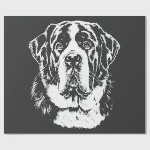 Saint Bernard Portrait Minimalist Apparel Wrapping Paper