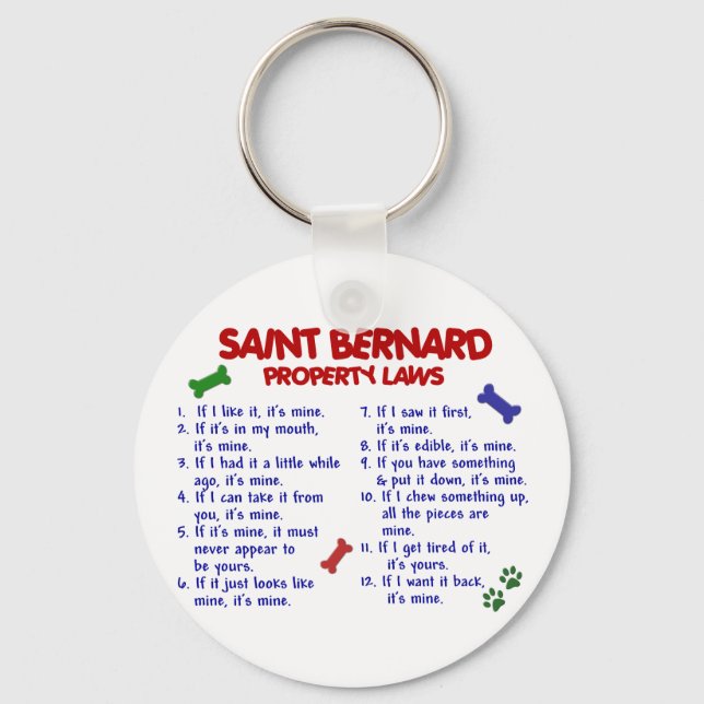 SAINT BERNARD Property Laws 2 Keychain (Front)