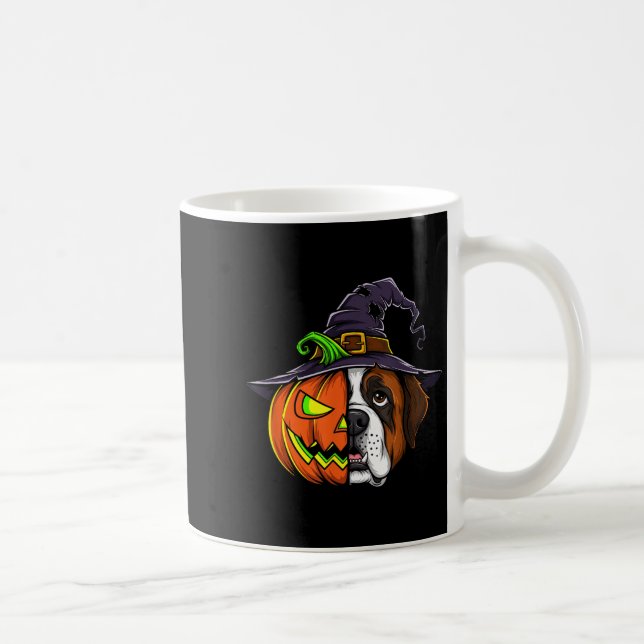 Saint Bernard Pumpkin Jack O Lantern Halloween Men Coffee Mug (Right)