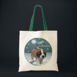 Saint Bernard Puppy Christmas Gifts Tote Bag<br><div class="desc">Send holiday wishes with your choice of greeting cards or note cards. Ornaments for your tree or as a gift package topper. Stocking stuffers of buttons, magnets, and more. Cold weather clothing of sweatshirts, and hoodies. More apparel items in lots of styles and colours of t-shirts.</div>