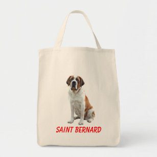 Saint Bernard Puppy Dog Canvas Grocery Totebag Tote Bag